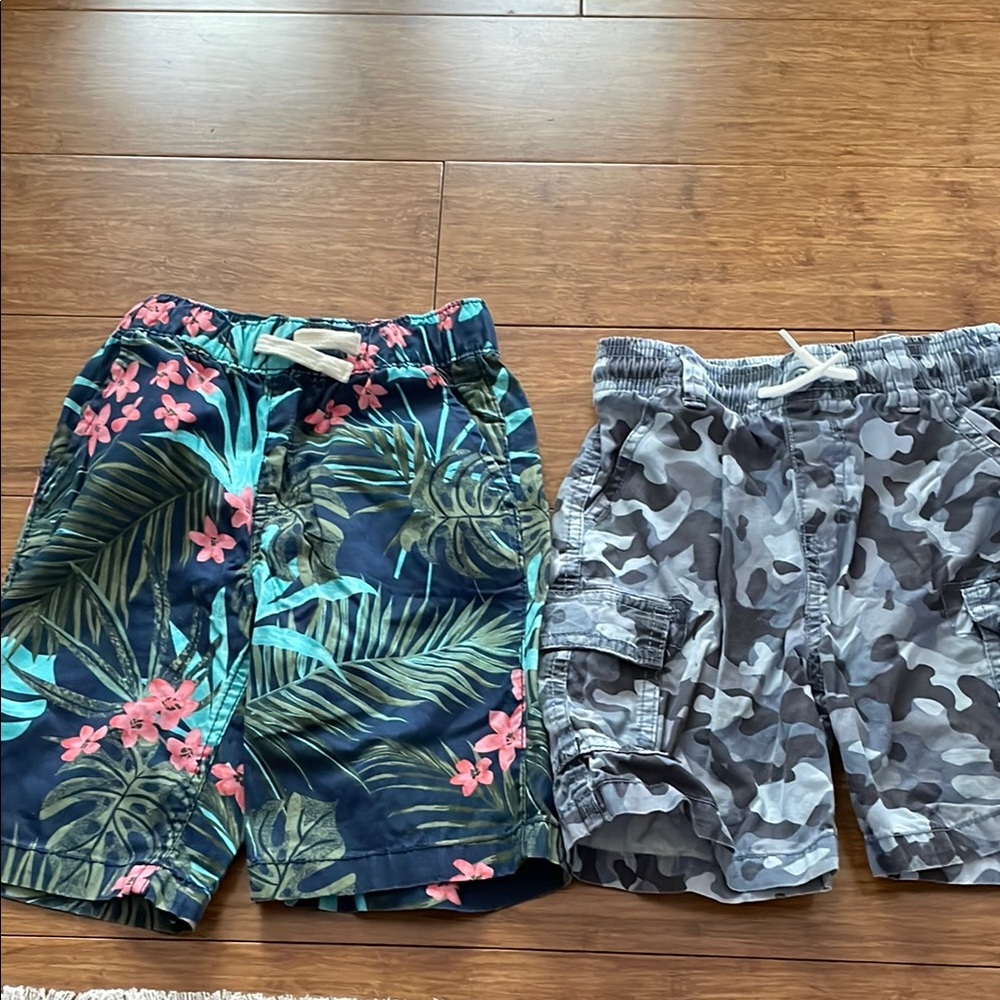 Floral and Camo Print Shorts Set